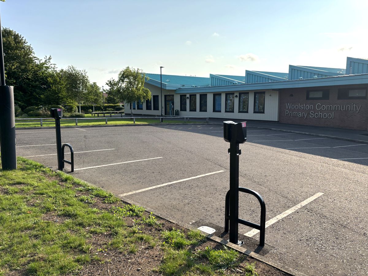EV charge points at a school car park